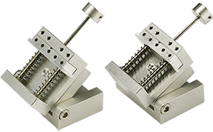 EM-Tec VS12-T kompakter Federschraubstock bis 12 mm Proben mit 0-90 Grad Kippung, Std. Pin